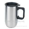 custom shape metal coffee mugs with handle and lid
